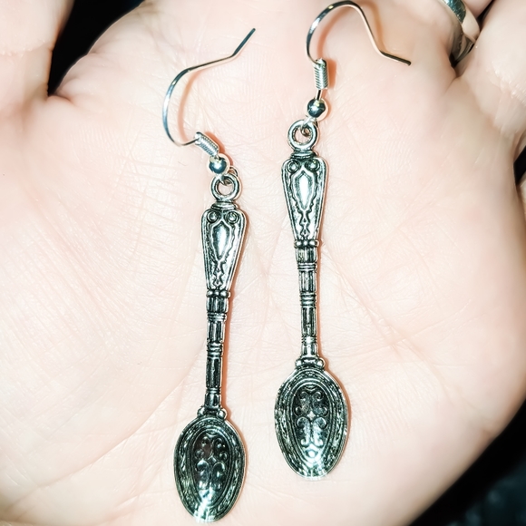 Hypoallergenic 925 Sterling Silver Earrings Spoons - Picture 2 of 6